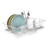 Home Basics 3piece Dish Drainer Conjunto Blanco