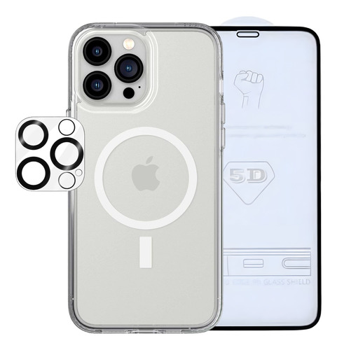 Funda Magnética Para iPhone + Templado 5d + Protector Cámara