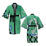 Bata Tipo Kimono De Tanjiro Kamado, Disfraz De Pijama De Dem