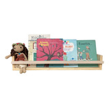 Prateleira Pinus Natural Livro Montessori Fr Estr Color 90cm