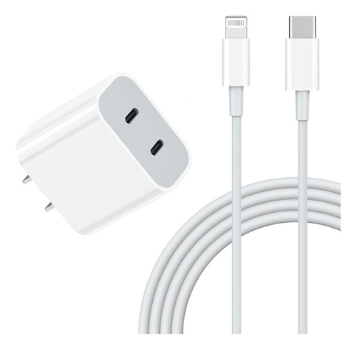 Cargador Para iPhone, Cargador Usb C De 25 W, Doble Puerto U