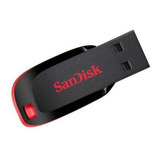 Pendrive Sandisk Cruzer Blade 128gb 2.0 Preto E Vermelho