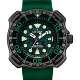 Citizen Promaster Diver Super Titanium Bn0228-06w . Dcmstore Correa Verde Bisel Negro/verde Fondo Verde