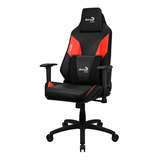 Silla Aerocool Admiral Champion Red Ergonómica Negro-rojo Color Rojo Material Del Tapizado Cuero Sintético