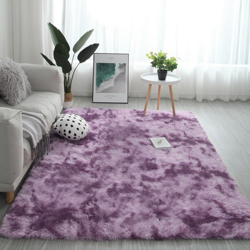 Alfombra Morado Tapete Peludo Súper Suave Para Recamara