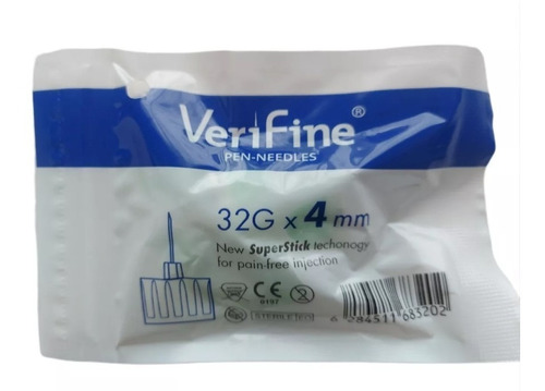 Aguja Verifine 4mm 32g Victoza Saxenda  -pack 10 Unids