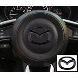 Logo Timón Emblema Adhesiv Mazda 2-3-6 Skytive 1 Gener Negro