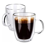 Taza Tazon Café Capuchino Doble Pared 414ml Premium X2