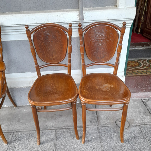 Sillas De Viena Thonet Con Asiento Y Respaldo Pirograbados 