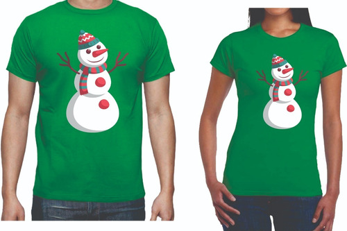 Camisetas Navideñas Muñeco De Nieve Dama Hombre Y Niños
