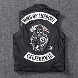 Moda 100% Piel De Vaca Sons Of Anarchy Cuero Rock Punk Ve U