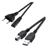 Pack 2 Cables Para Impresora De Poder Y Datos Oferta 