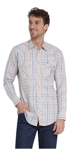 Camisa Vaquera Hombre Wrangler Slim Fit Manga Larga 4bg