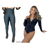 Conjunto Calça Lipo C/ Elastano Mais Brinde Bore Manga Curta