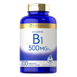 Vitamina B1 500mg Tiamina (200 Tabletas) Carlyle Hecho Usa Sabor Sin Sabor