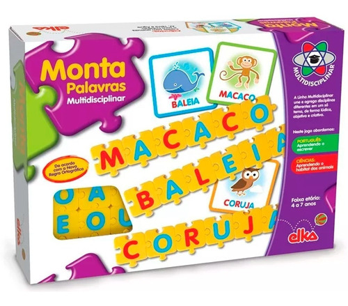 Brinquedo Jogo Pedagógico Monta Palavras Alfabetização Elka