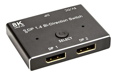 Switch Displayport Bi Direcional 1x2 2x1 - 8k@30hz 4k@120hz