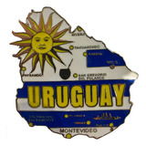 Imã Uruguai Com Mapa, Bandeira, Cidades - Imã De Geladeira