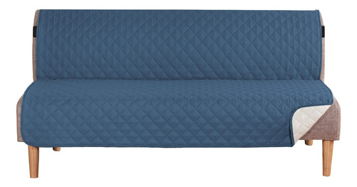 Funda Para Futon Impermeable Reversible Con Elastico Azul