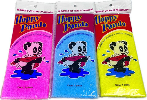 24pz Estropajo Zacate Corporal Para Baño Happy Panda 