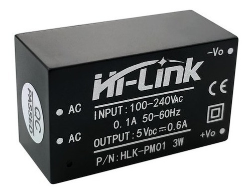 Fuente De Poder | Hi-link | Hlk-pm01 5v Dc, 3w, 600ma