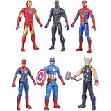 Pack 6 Figuras De Juguete Iron Man Thor Spider-man Marvel