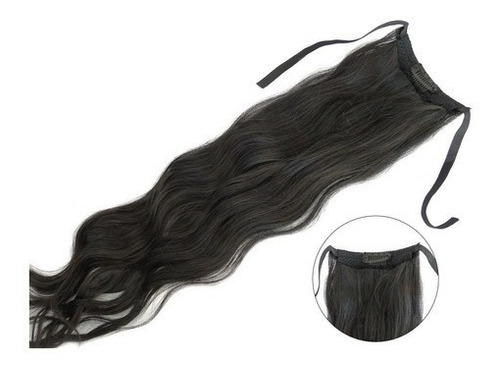 Aplique Rabo Humano 40cm Liso Virgem 100gr Cabelo Bom