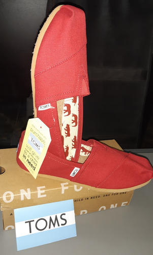 Alpargatas Toms Classic Originales Lona Color Rojo Talla 26