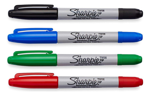 4 Marcadores Sharpie Doble Punta Fina Y Ultra Fina 1.3/0.3mm