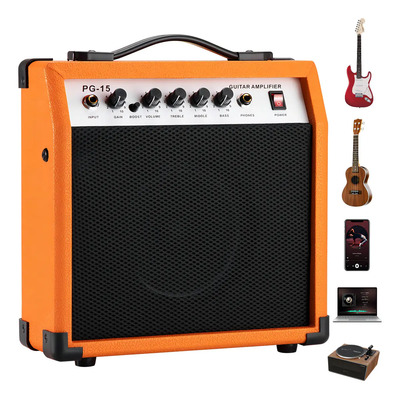 Amplificador De Guitarra De 20 W Con Altavoz De 6,5 , 5 Modos Y Entrada Aux Para Guitarra Y Bajo Eléctrico, Ideal Para Estilos Musicales | Meses sin interés