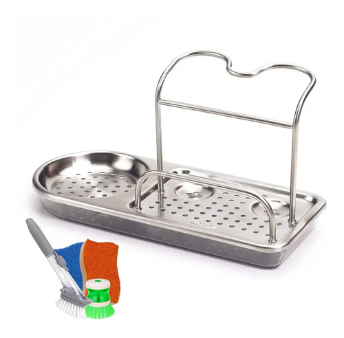 Organizador De Pia Oxo Em Aço Inox 10x11x22 Cm