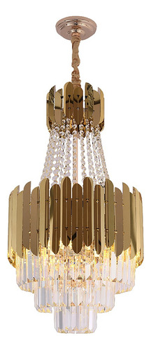 Lustre Pendente Luxuoso Cristal Legitimo Clássico 6xe14 Cor Dourado 110v/220v