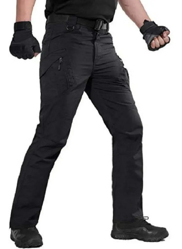 Pantalon Hombre Tactico Militar Cargo Outdoor Pantalon Negro