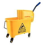 Cubeta De Carrito Con Exprimidor 20 Litros Color Amarillo