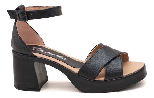 Sandalias Livianas Cuero Vacuno Con Talon Mujer Elegantes