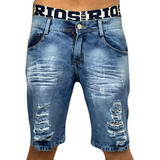 Kit 3 Bermudas Masculina Jeans Atacado Lycra Barato Top