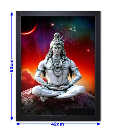 Quadro Decorativo Com Moldura Shiva 08 Tamanho A2 60x42cm