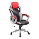 Silla De Escritorio Ayp Equipamientos Zagreb Gamer Ergonómica  Gris, Roja Y Negra Con Tapizado De Cuero Sintético