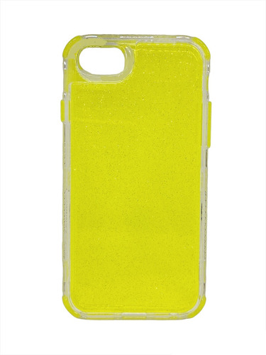 Funda De Brillos Glitter Para iPhone Uso Rudo Color Amarillo