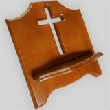 Porta Bíblias Madeira Reforçado Laqueado Detalhe Entalhado