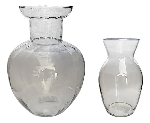 Kit 2 Vasos De Vidro Pequeno Elegante Decoração Enfeite Mesa