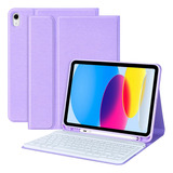 Funda Con Teclado Marca Coo / Para iPad 10.9  / Lavender