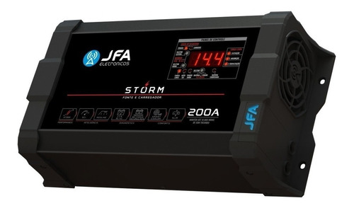 Fonte Automotiva Jfa 200a Slim Bivolt Voltímetro Digital Som