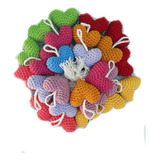 Pack X 40 Corazones Souvenirs Tejidos En Crochet Con Borla