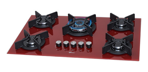 Cooktop A Gás Fischer Infinity 5q Tc Vermelho Rouge 5 Bocas