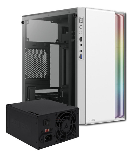 Gabinete Fusion Ii Gi440: M-atx, 500w, Usb 3.0, Rgb Vertical