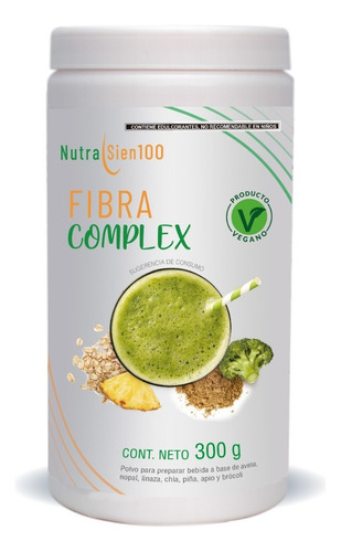 Fibra Natural En Polvo Sin Azúcar 300 G Natural Nutrasien100 Sabor Piña