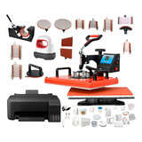 Kit Combo 8 En 1 Tlp 29x38 Sublimar + Impresora + 70 Extras Color Red