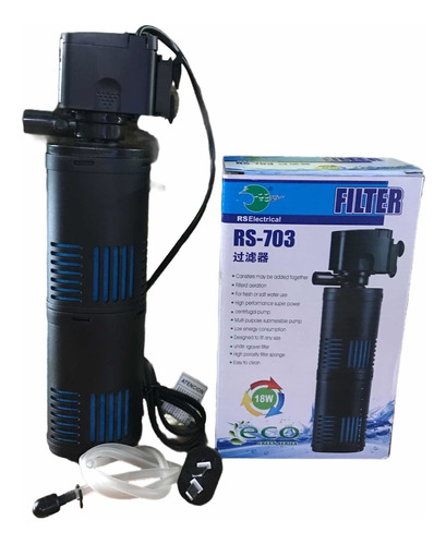 Filtro Interno Pecera Acuario Rs 703 - 1500 L/h 2 Cartuchos 