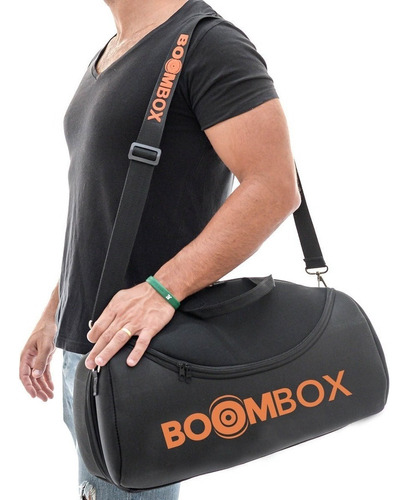 Bolsa Case Capa Protetora Jbl Boombox Prova Agua 2 Estampado Cor Preto/laranja